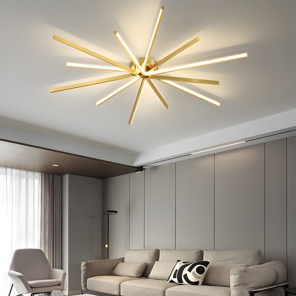6-Light LED Starburst Semi Flush Mount Ceiling Light