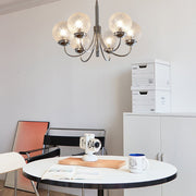 6-Light Postmodern Glass Globe Chandelier with Chrome Finish
