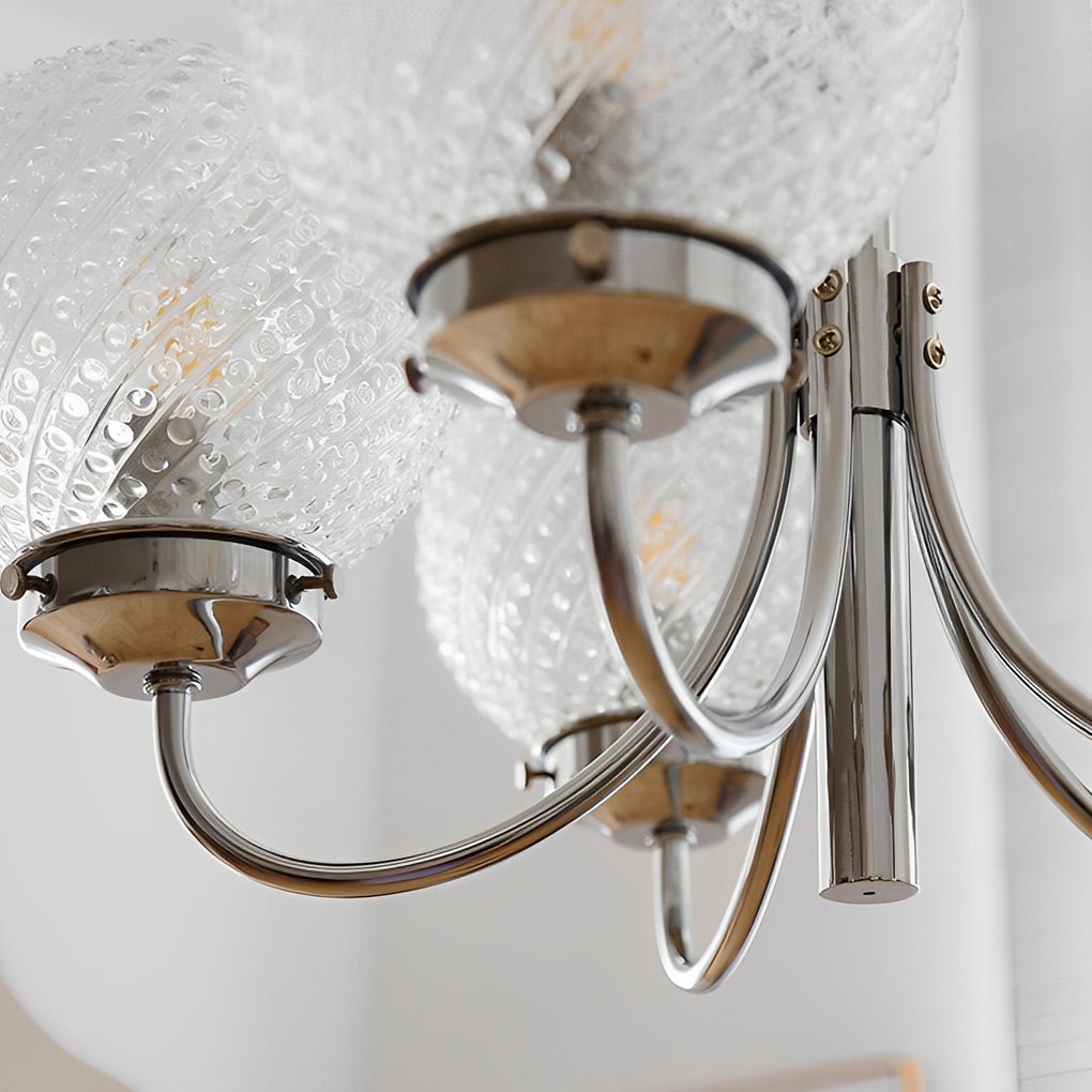 6-Light Postmodern Glass Globe Chandelier with Chrome Finish