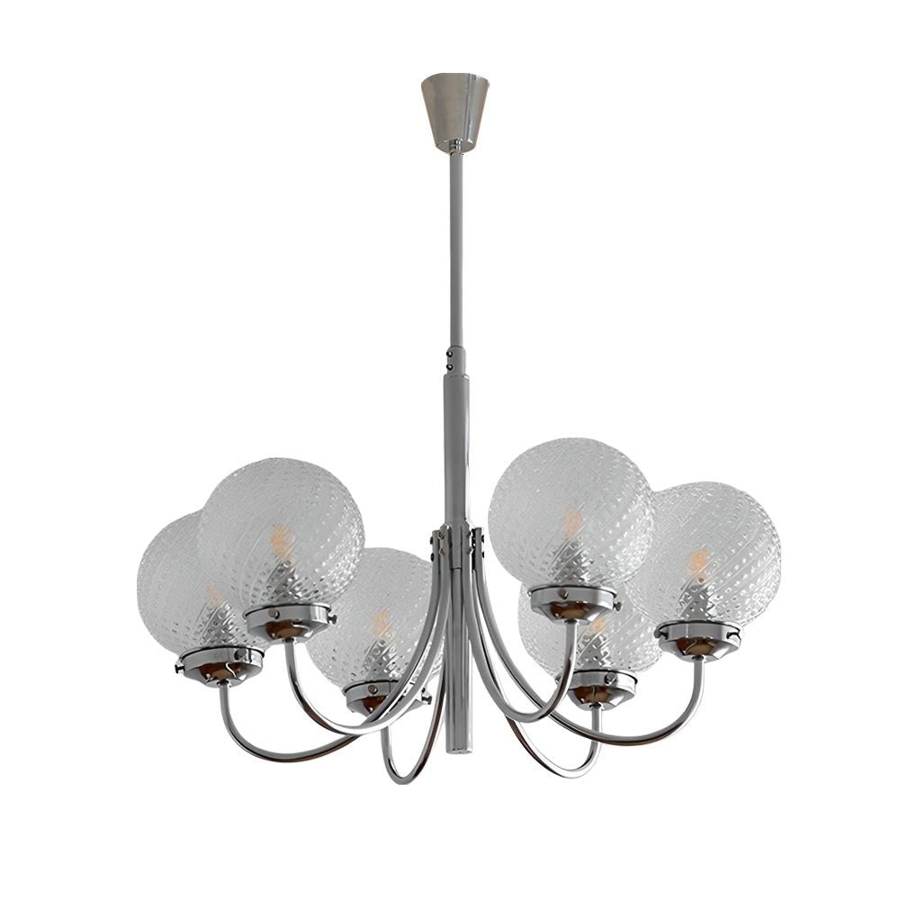6-Light Postmodern Glass Globe Chandelier with Chrome Finish