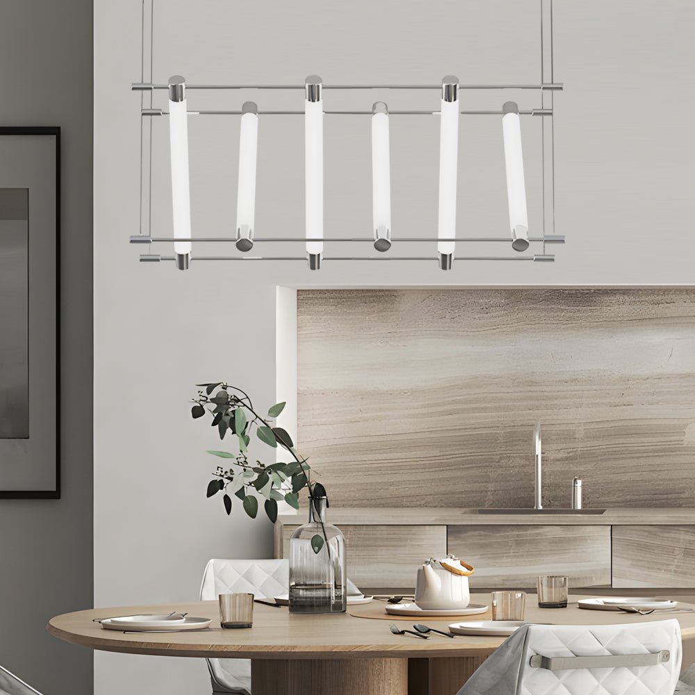 Geometric Acrylic Tube LED Island Pendant Light - 6/12 Lights