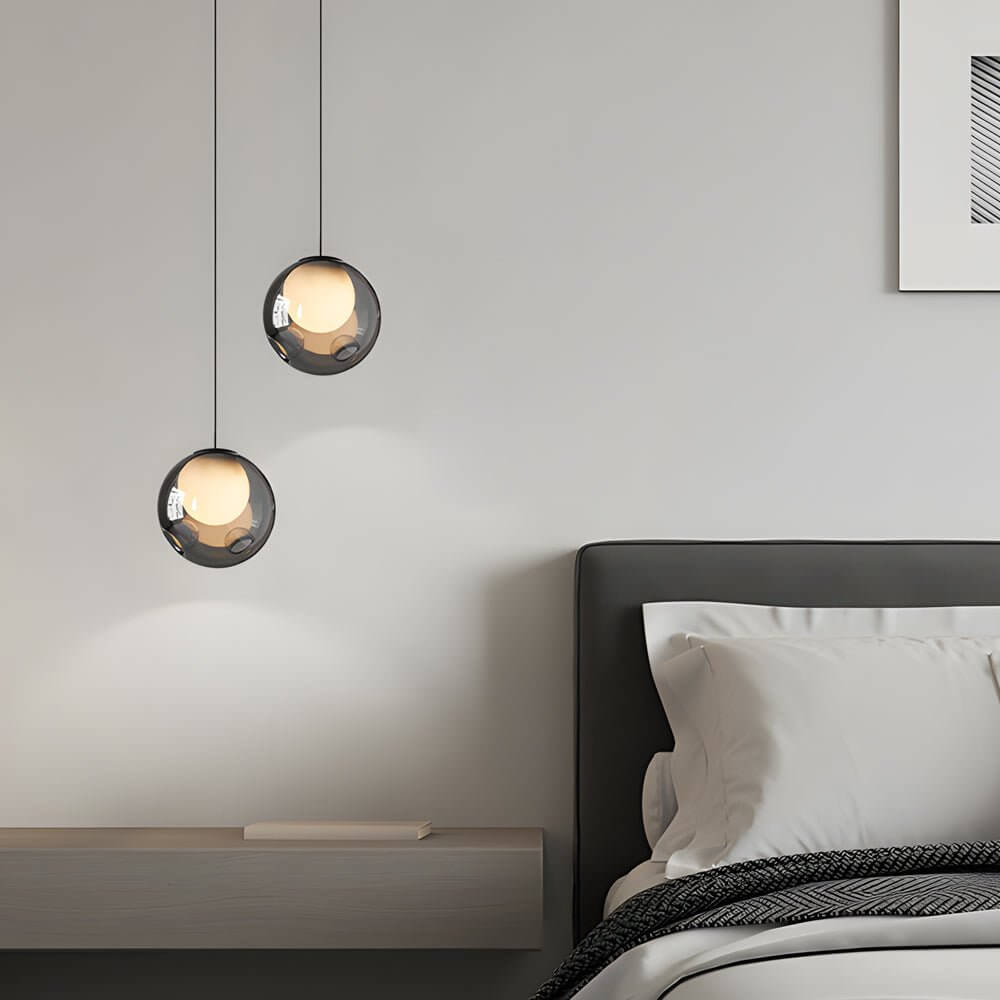Modern Glass Bubble Pendant Light with 3-Step LED Dimming