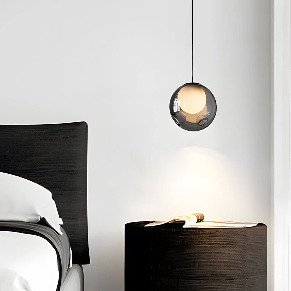 Modern Glass Bubble Pendant Light with 3-Step LED Dimming