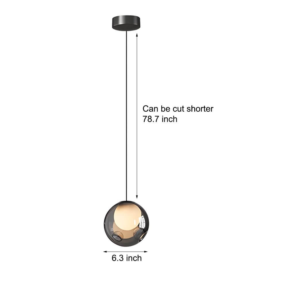 Modern Glass Bubble Pendant Light with 3-Step LED Dimming