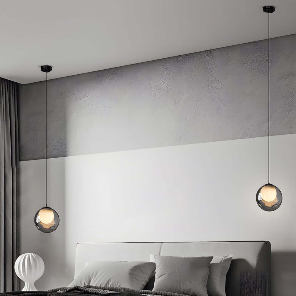 Modern Glass Bubble Pendant Light with 3-Step LED Dimming