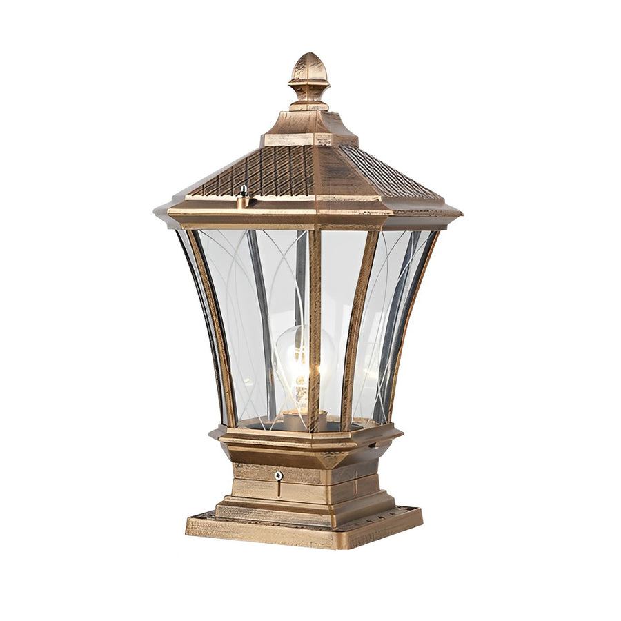 Modern Solar & Hardwired Outdoor Post Light - Aluminum & Glass