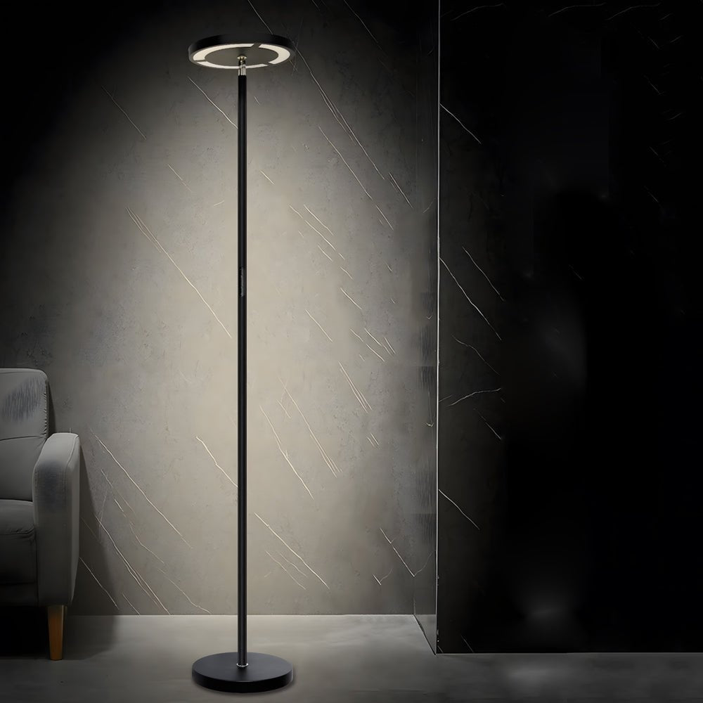 66" Dimmable RGB LED Torchiere Adjustable Floor Lamp Black