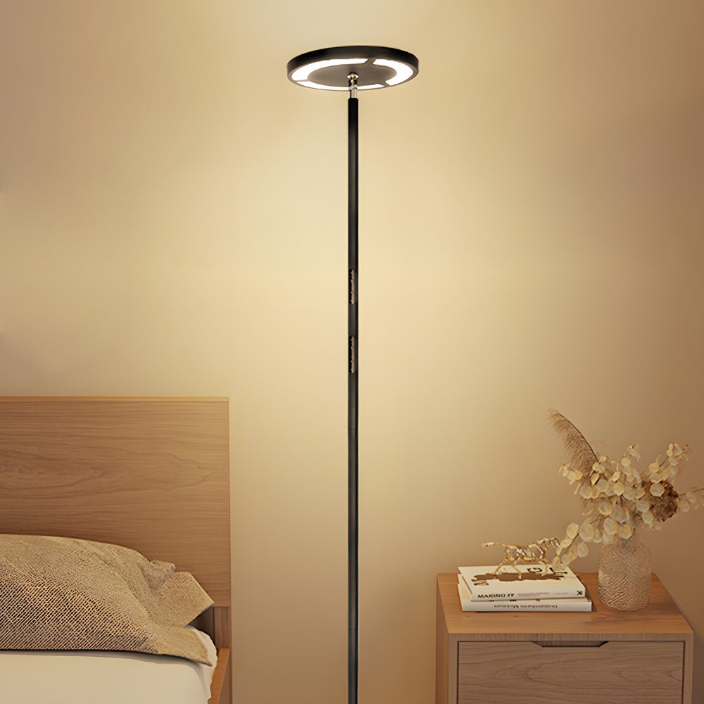 66" Dimmable RGB LED Torchiere Adjustable Floor Lamp Black