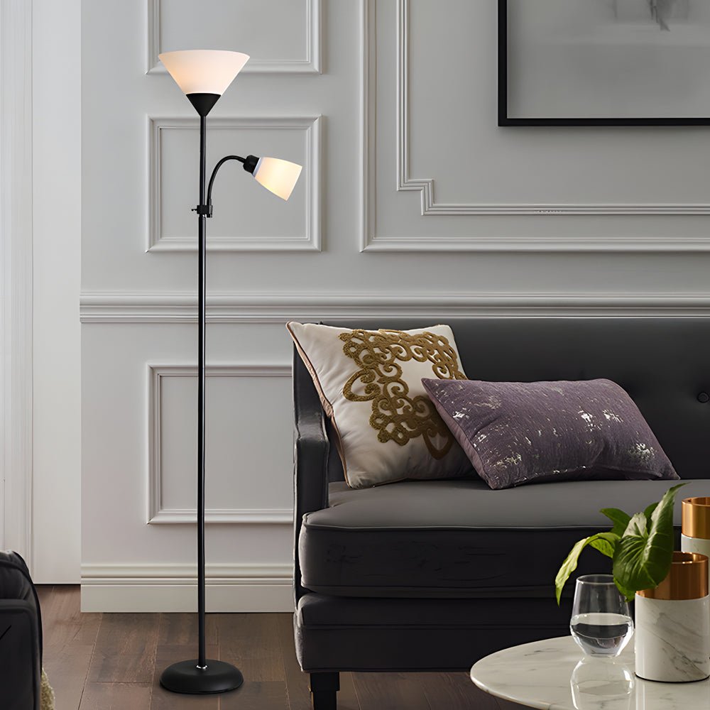 Modern Torchiere Floor Lamp with Adjustable Reading Light 67 Inch