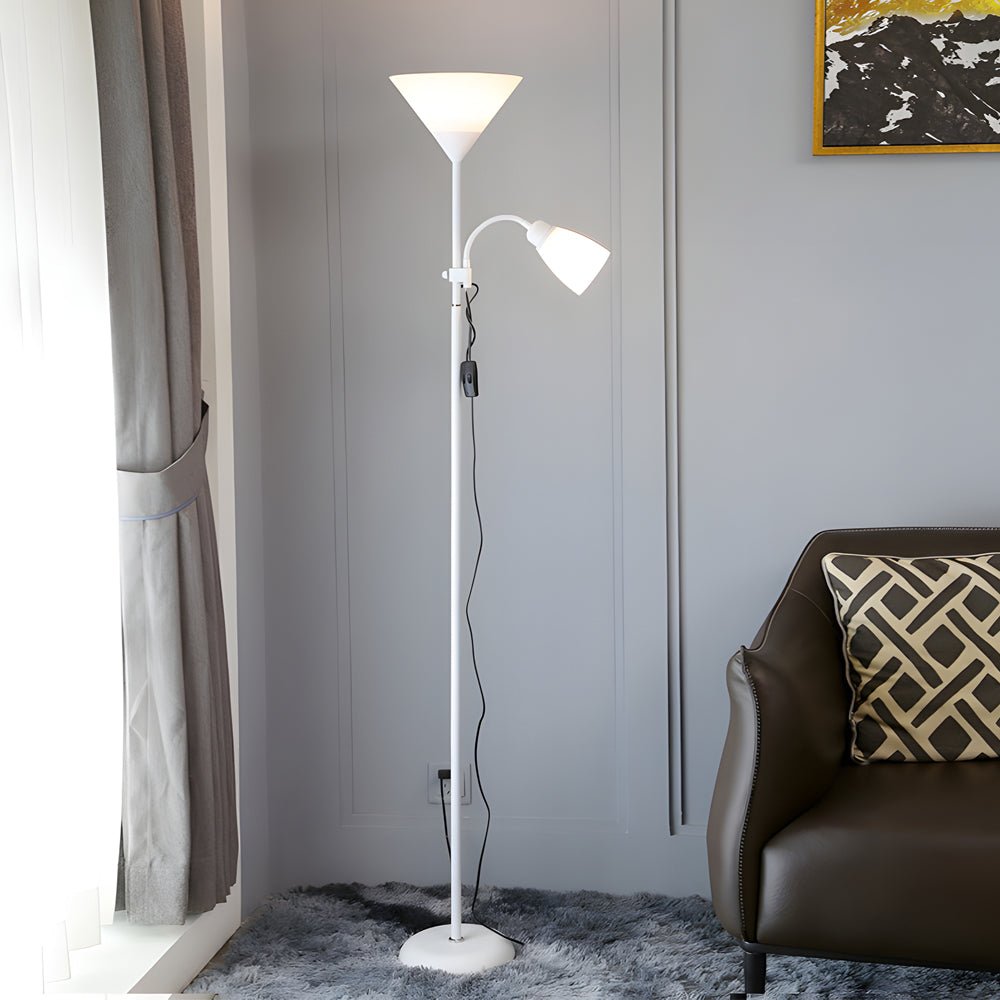 Modern Torchiere Floor Lamp with Adjustable Reading Light 67 Inch
