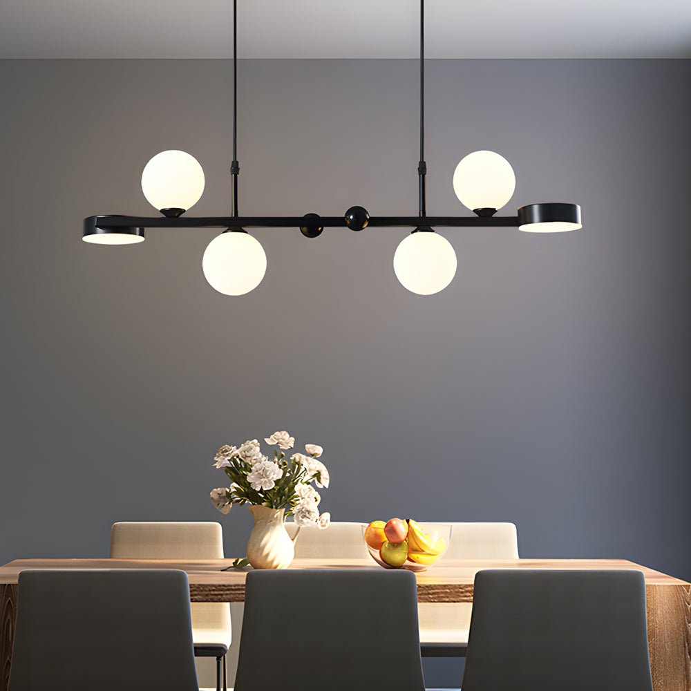 Modern Glass Ball Chandelier with 3-Step Dimming LED & G9 Light Source