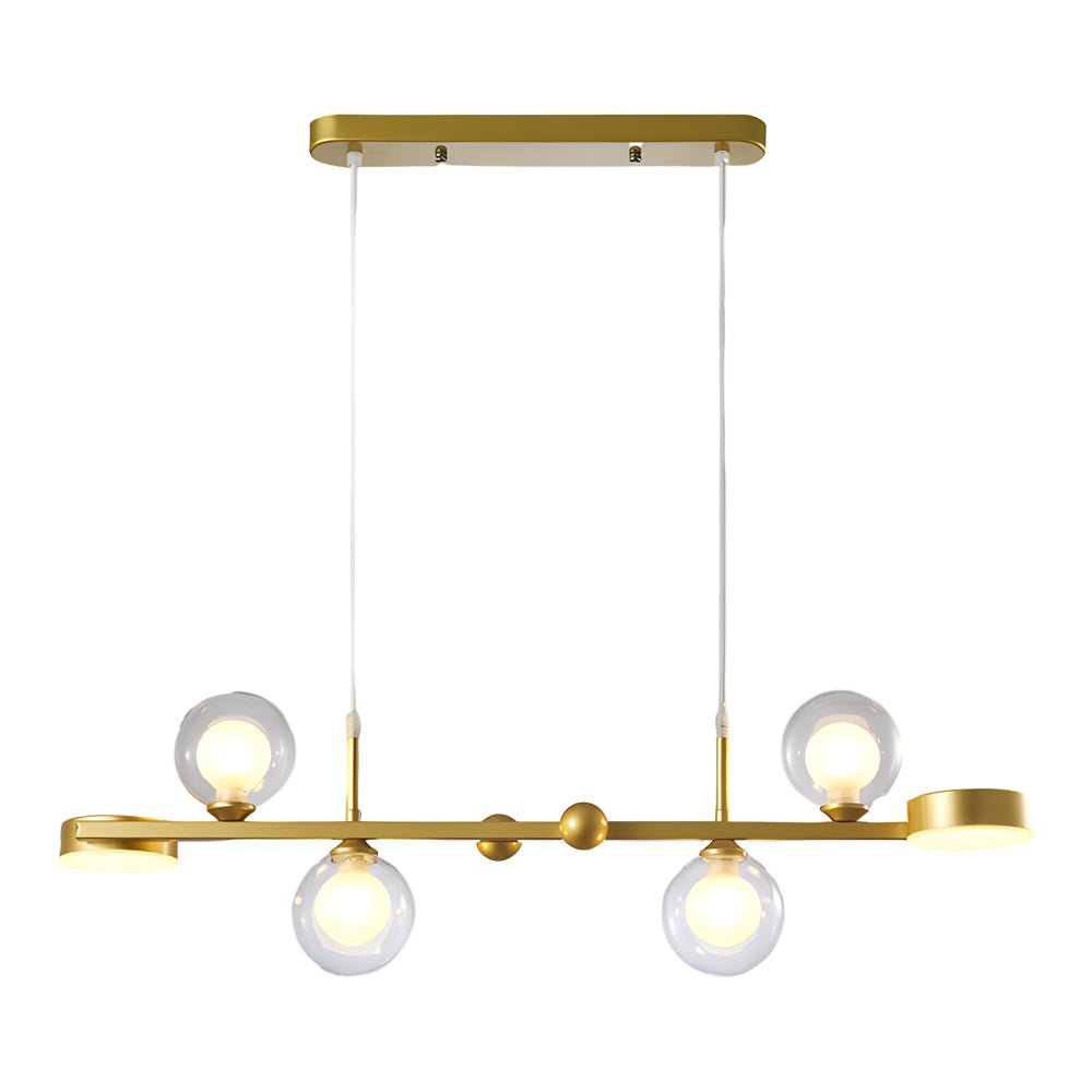 Modern Glass Ball Chandelier with 3-Step Dimming LED & G9 Light Source