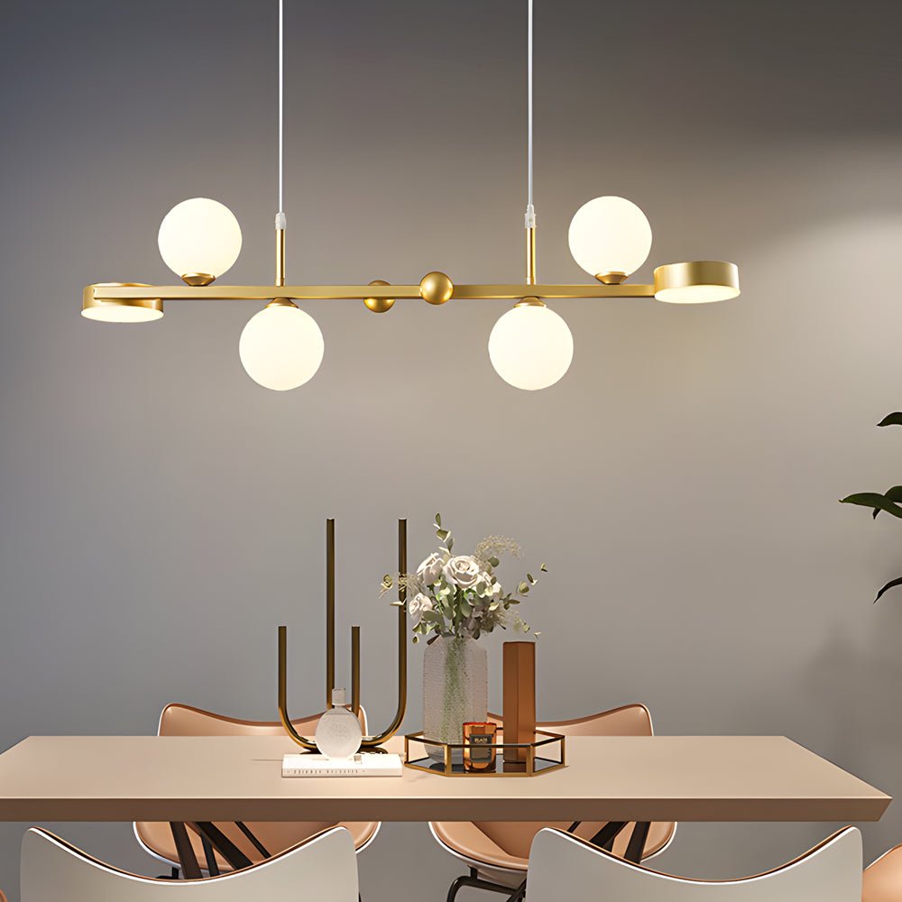 Modern Glass Ball Chandelier with 3-Step Dimming LED & G9 Light Source