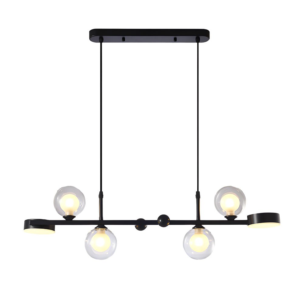 Modern Glass Ball Chandelier with 3-Step Dimming LED & G9 Light Source