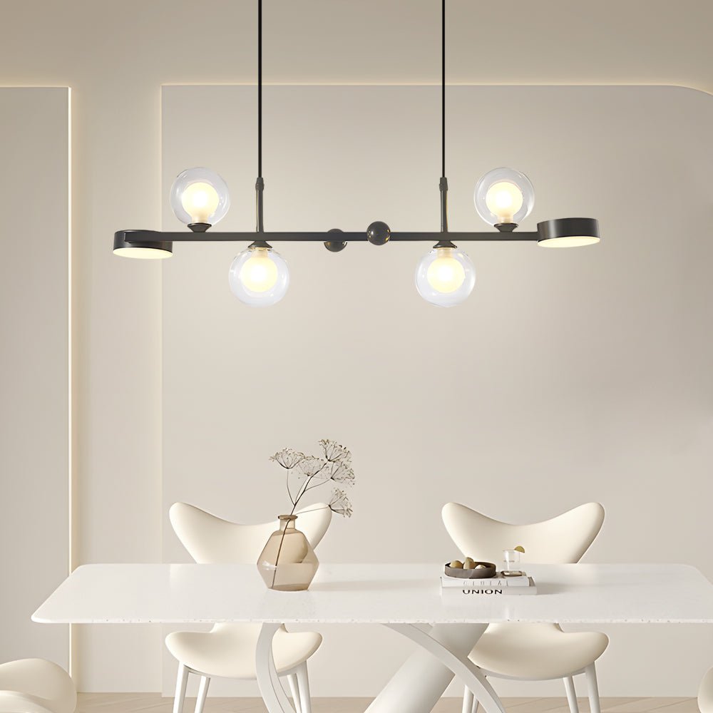 Modern Glass Ball Chandelier with 3-Step Dimming LED & G9 Light Source