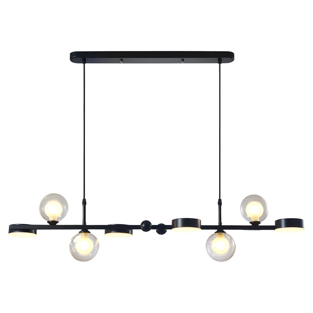 Modern Glass Ball Chandelier with 3-Step Dimming LED & G9 Light Source