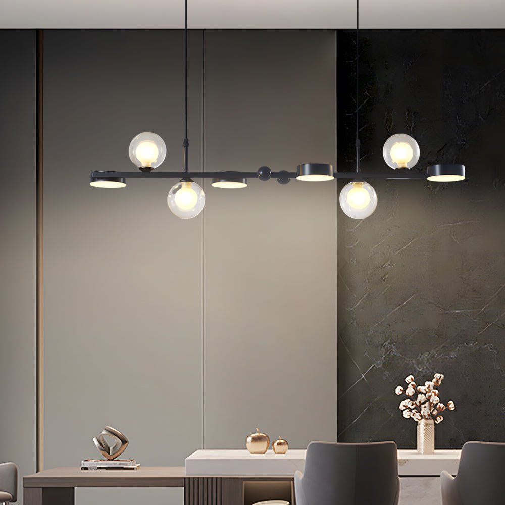 Modern Glass Ball Chandelier with 3-Step Dimming LED & G9 Light Source