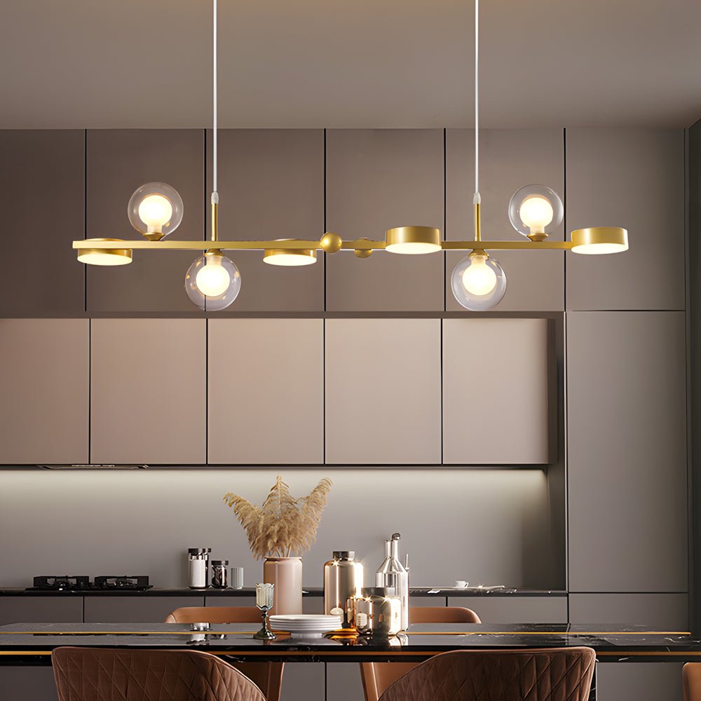 Modern Glass Ball Chandelier with 3-Step Dimming LED & G9 Light Source