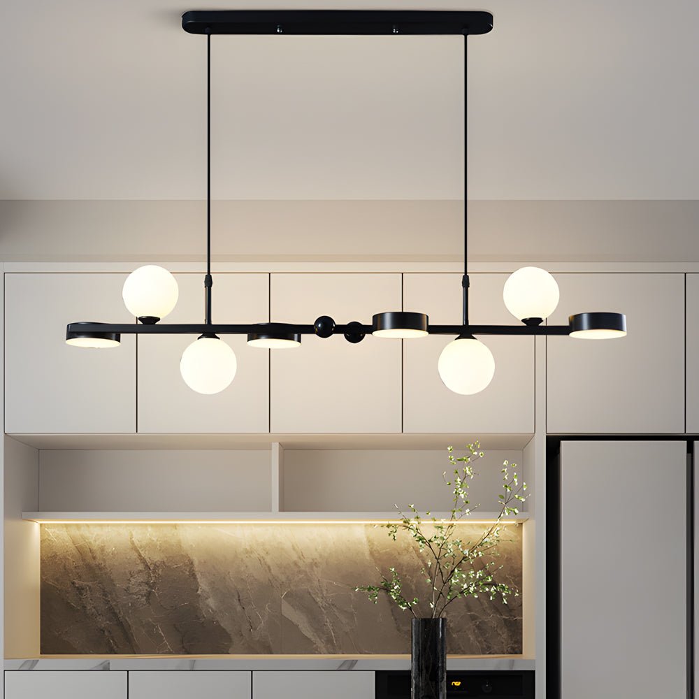 Modern Glass Ball Chandelier with 3-Step Dimming LED & G9 Light Source