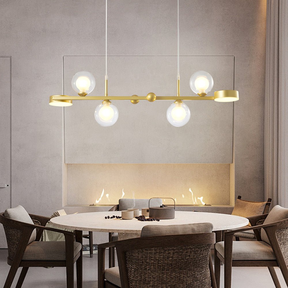 Modern Glass Ball Chandelier with 3-Step Dimming LED & G9 Light Source