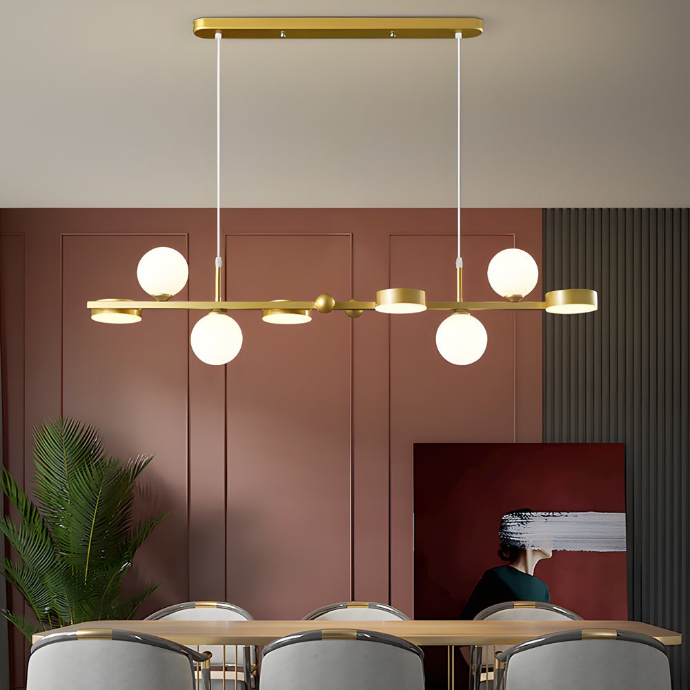 Modern Glass Ball Chandelier with 3-Step Dimming LED & G9 Light Source