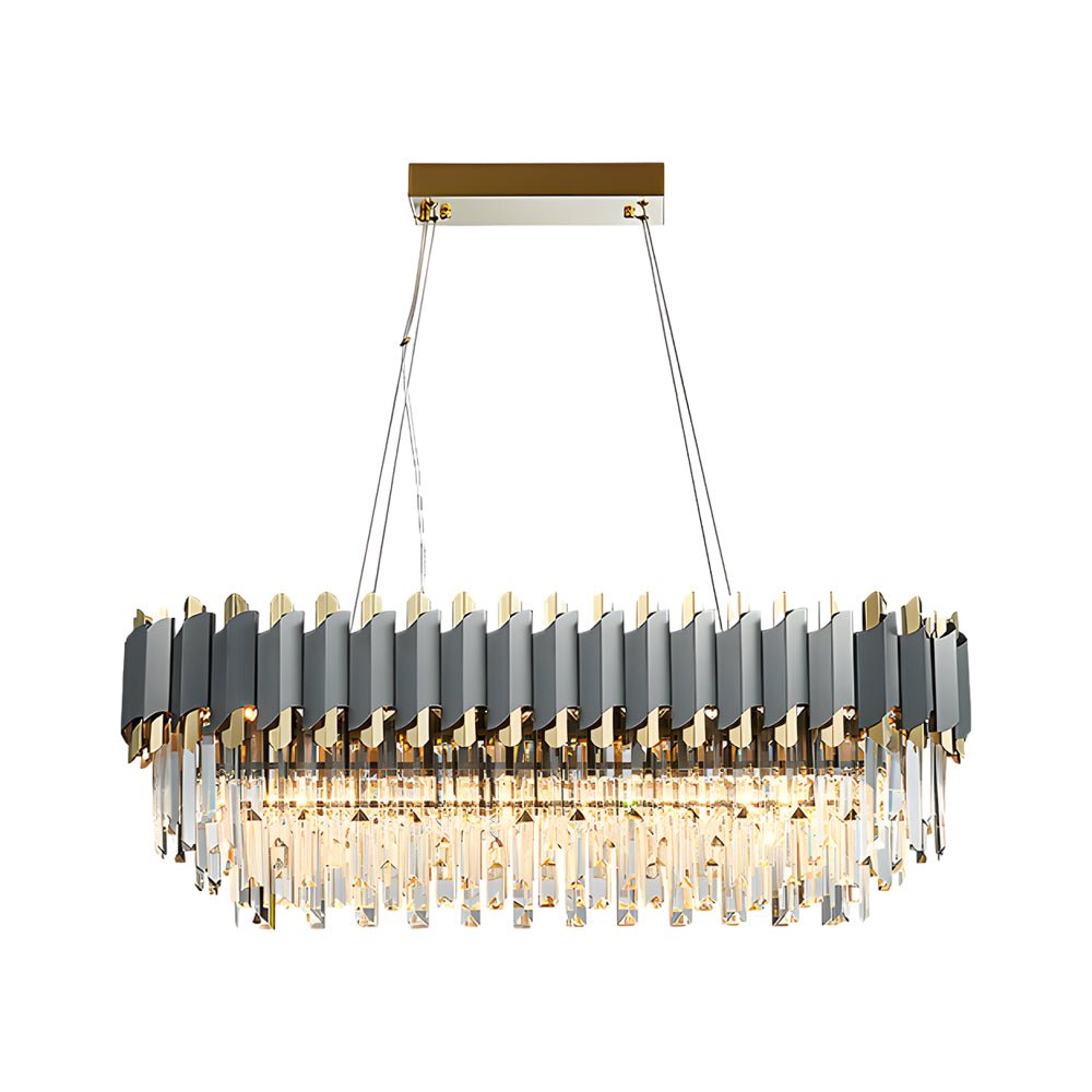Crystal Layered Chandelier Modern Geometric Pendant Light 6/8-Light