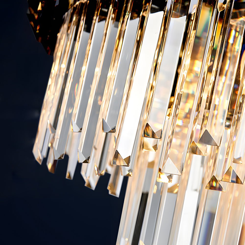 Crystal Layered Chandelier Modern Geometric Pendant Light 6/8-Light