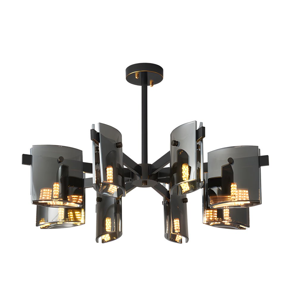 6/8-Light Dimmable Electroplated Glass Chandelier - Modern Style