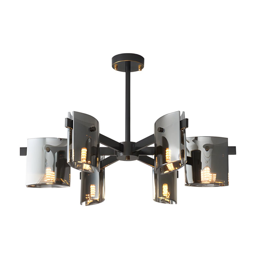 6/8-Light Dimmable Electroplated Glass Chandelier - Modern Style