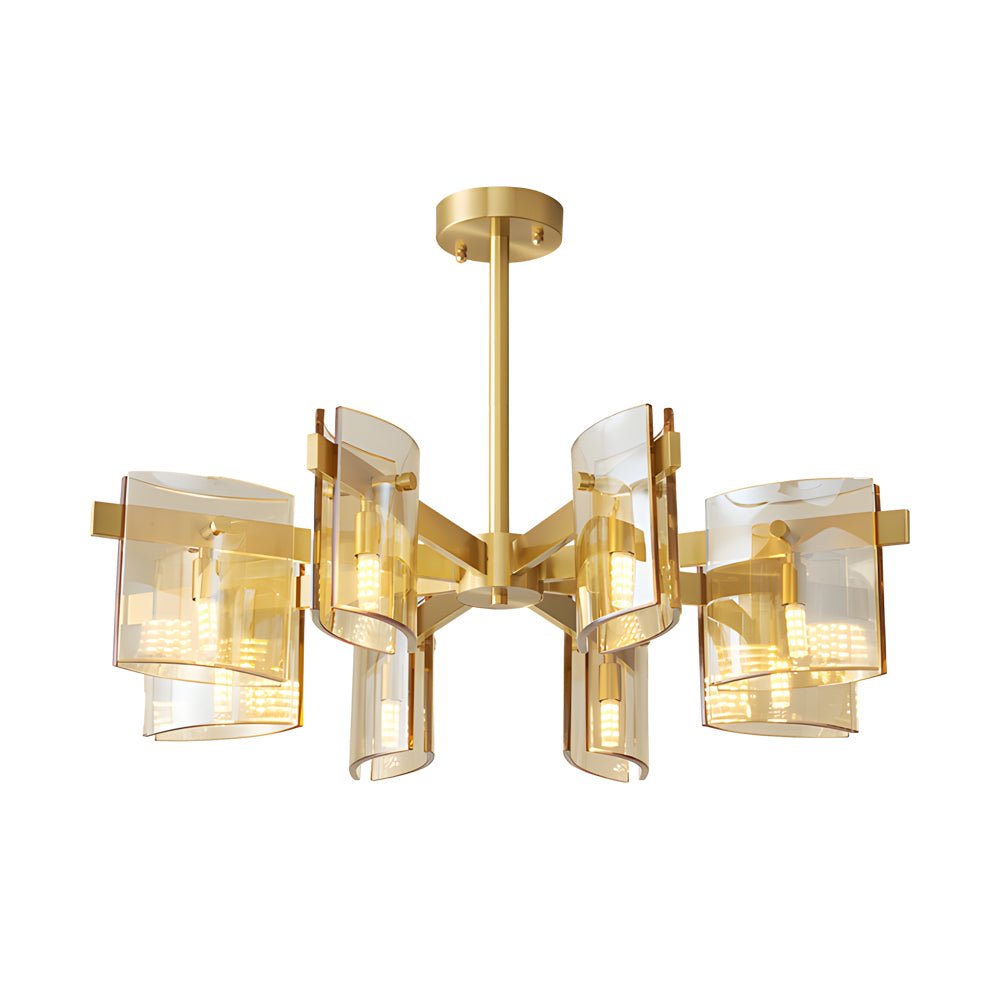 6/8-Light Dimmable Electroplated Glass Chandelier - Modern Style