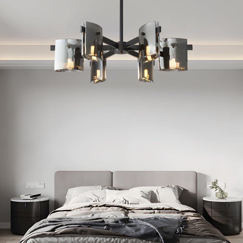 6/8-Light Dimmable Electroplated Glass Chandelier - Modern Style