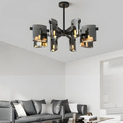 6/8-Light Dimmable Electroplated Glass Chandelier - Modern Style