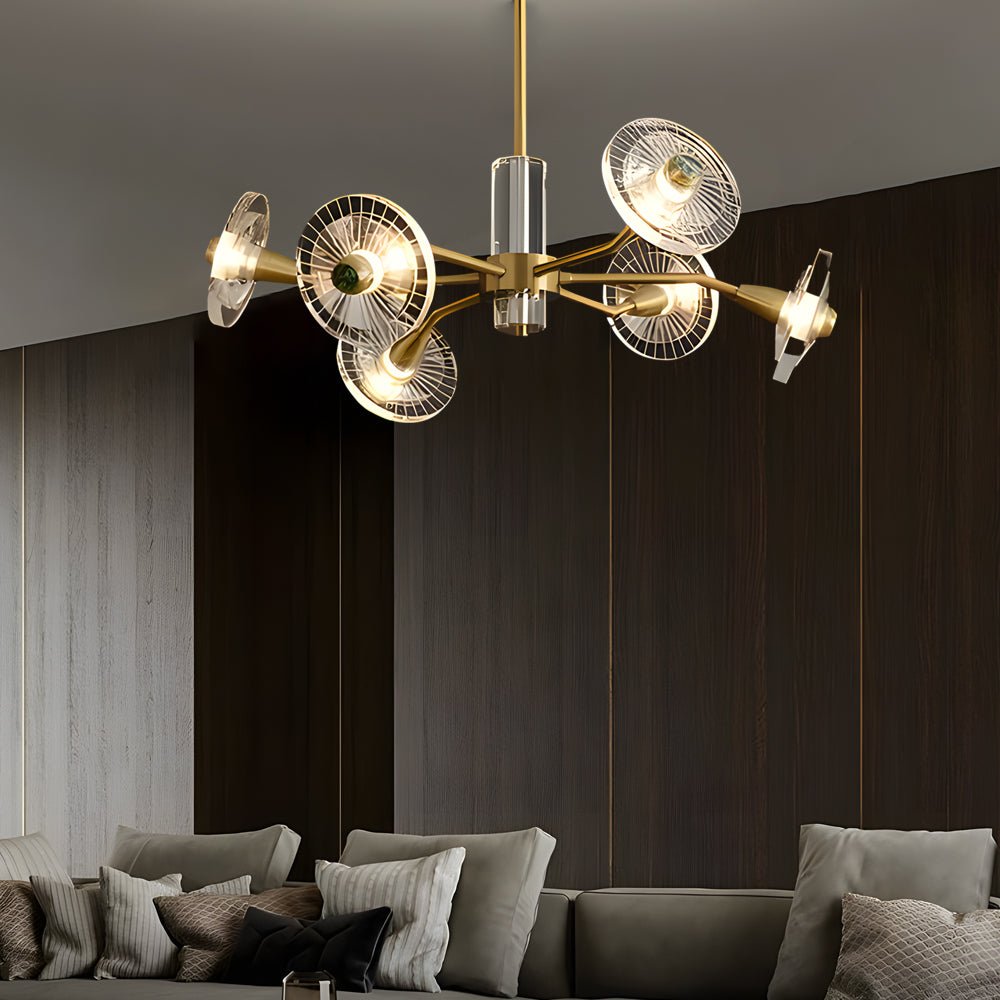 Floral Crystal Chandelier with 3-Step Dimming - 6/8 Lights