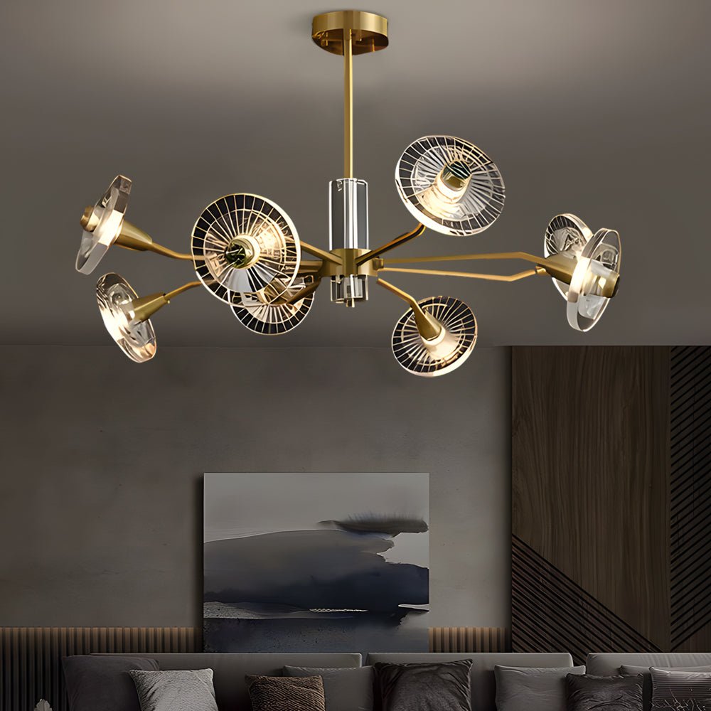 Floral Crystal Chandelier with 3-Step Dimming - 6/8 Lights