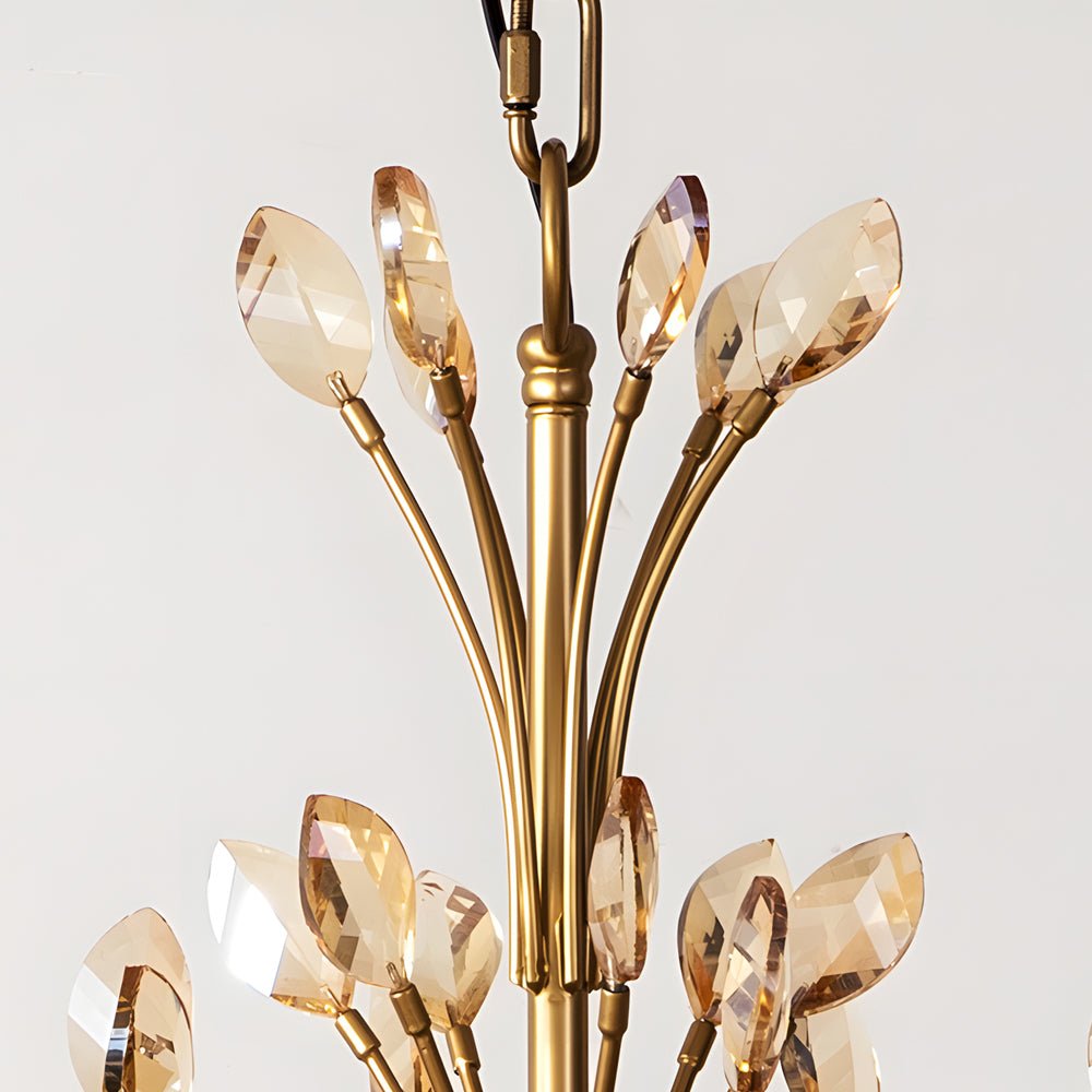 Vintage Crystal Candle Chandelier - 6/9 Light Brass Branch Design