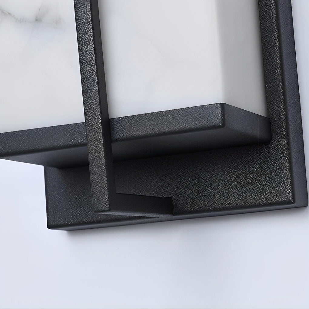Modern Black Resin Outdoor Wall Sconce with LED - Waterproof IP54