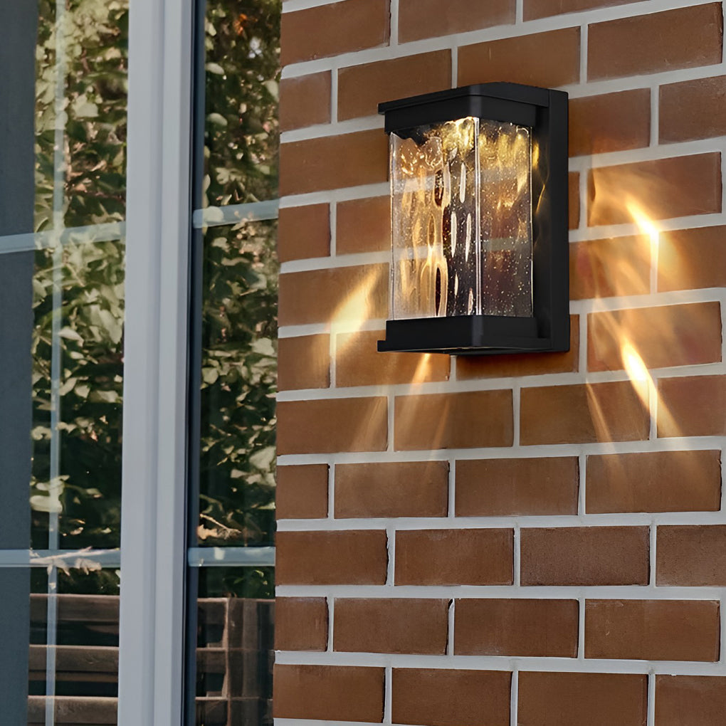 Modern Black Aluminum Glass Outdoor Wall Light IP65 Waterproof
