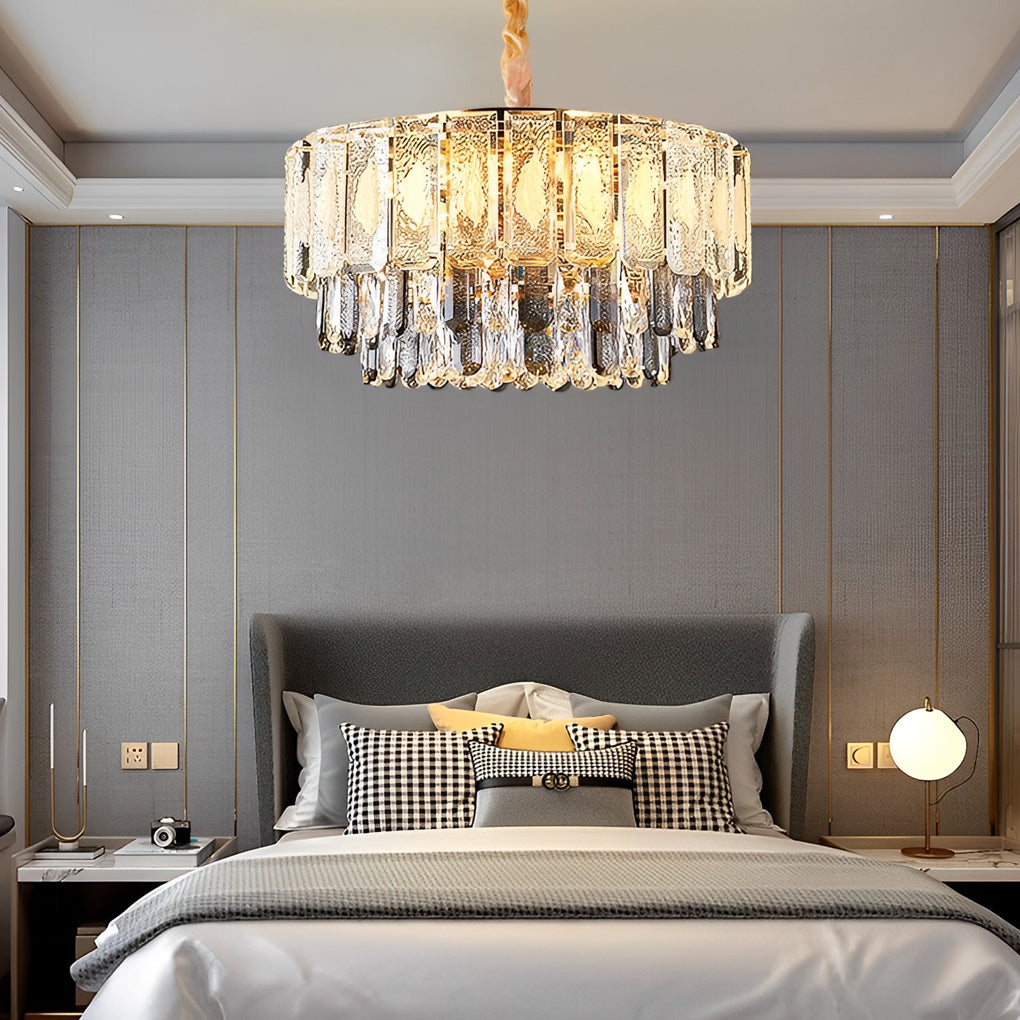 Modern Crystal Chandelier with Three-Step Dimming LED