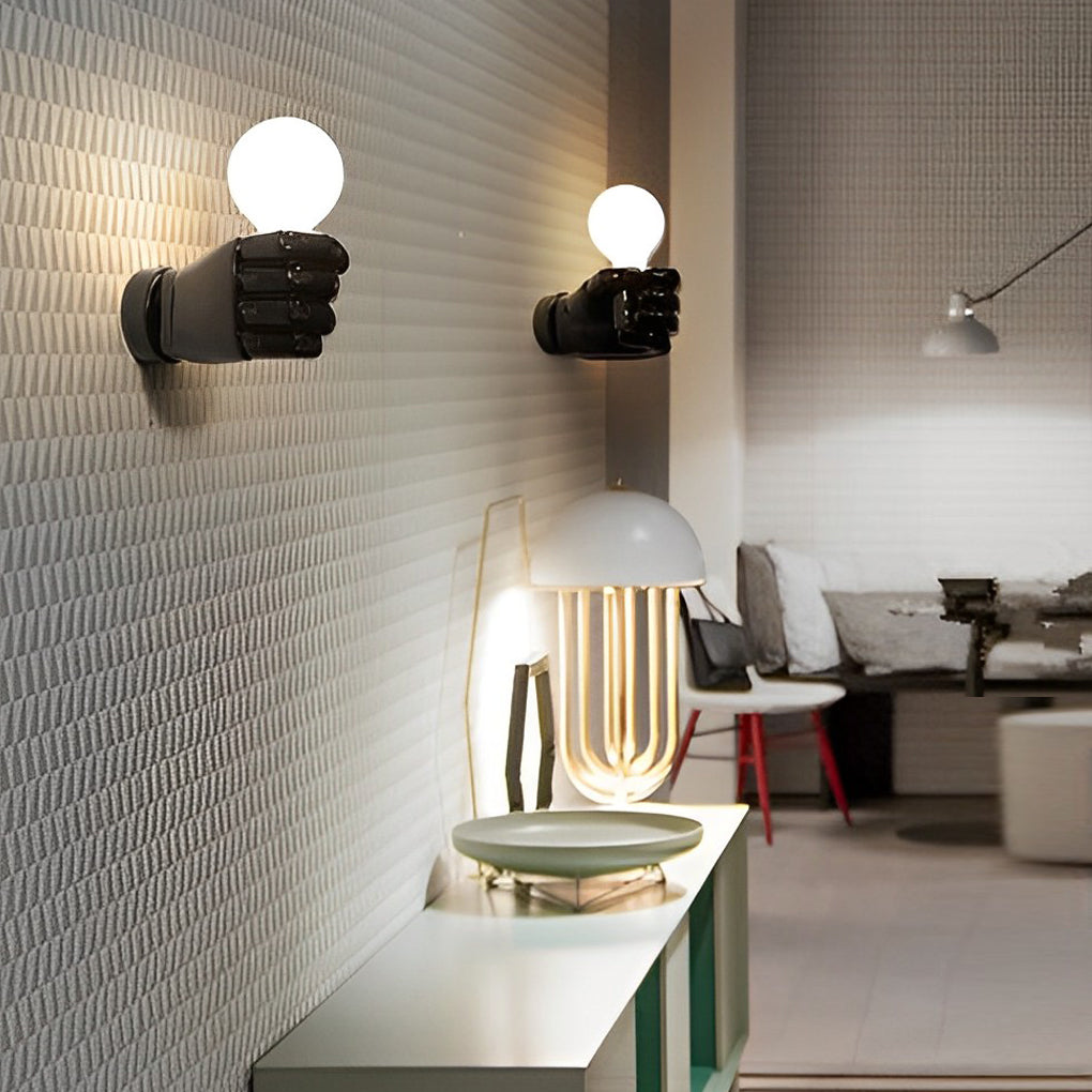 Industrial Fist Wall Sconce – Resin & Acrylic Modern Wall Lamp