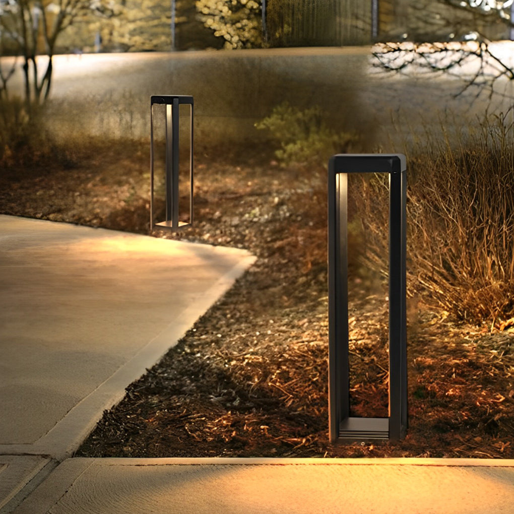 Modern Solar Pathway Light - Aluminum & Acrylic Black Finish