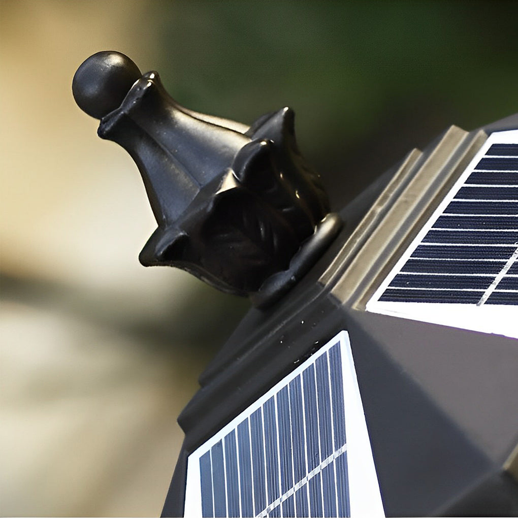 Solar Fence Post Light with Grilles - Aluminum Waterproof LED