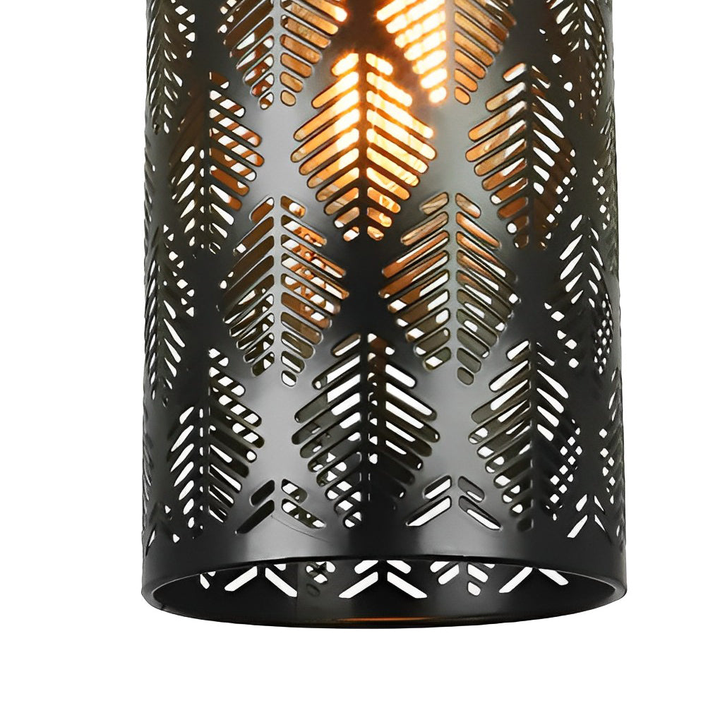 Black Iron Hollow Cylinder Pendant Light – Industrial Modern