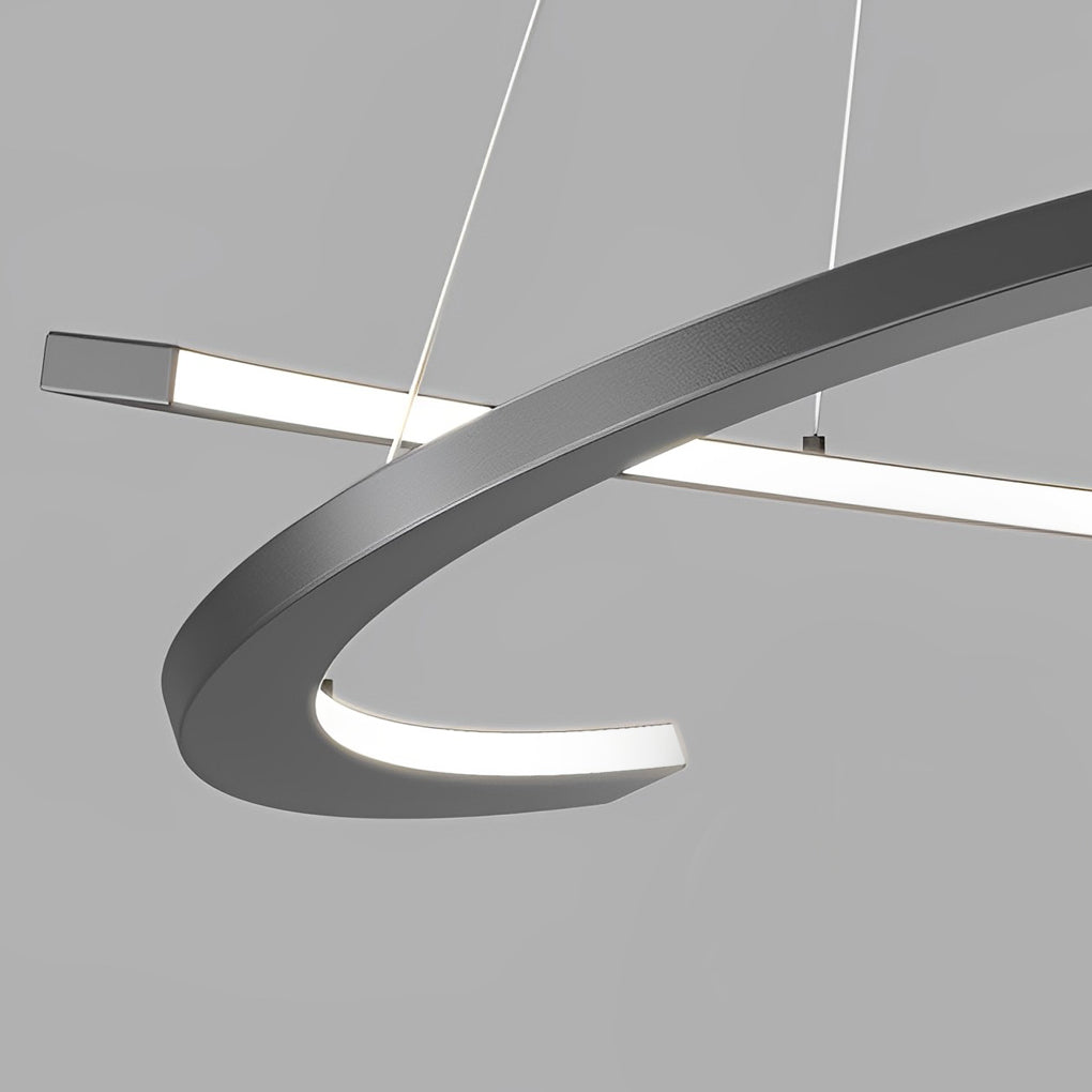 Modern Black LED Chandelier with 3-Step Dimming | 24" Pendant