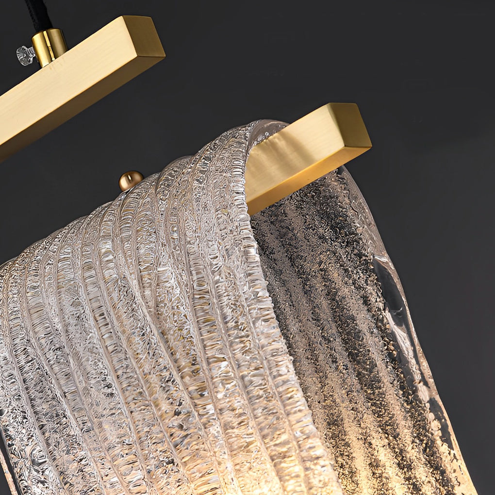 Modern Handmade Glass Pendant Light with Copper Finish & LED