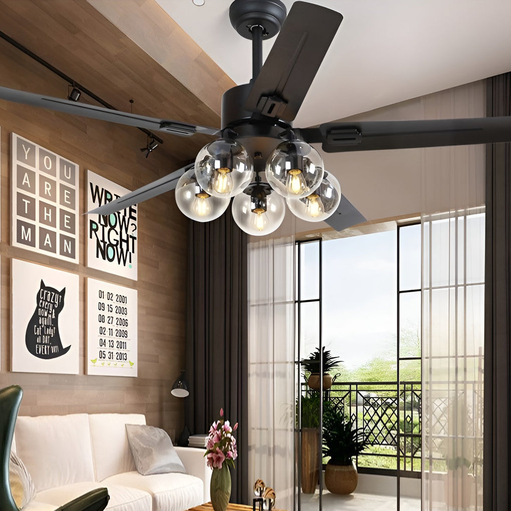 42 Inch Silent Ceiling Fan Light with Remote Control - 5 Lights