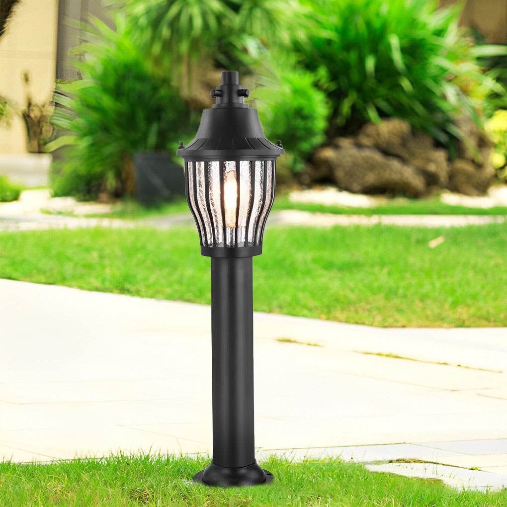 Modern Caged Pathway Light - Die-Cast Aluminum Outdoor Lamp