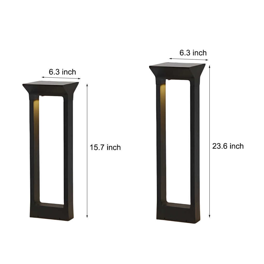 Modern Door-Shaped LED Solar Pathway Lights - Die-Cast Aluminum
