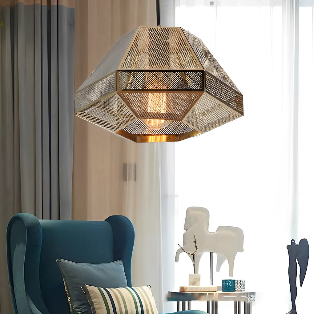 Geometric Stainless Steel Pendant Light - Modern Nordic Design