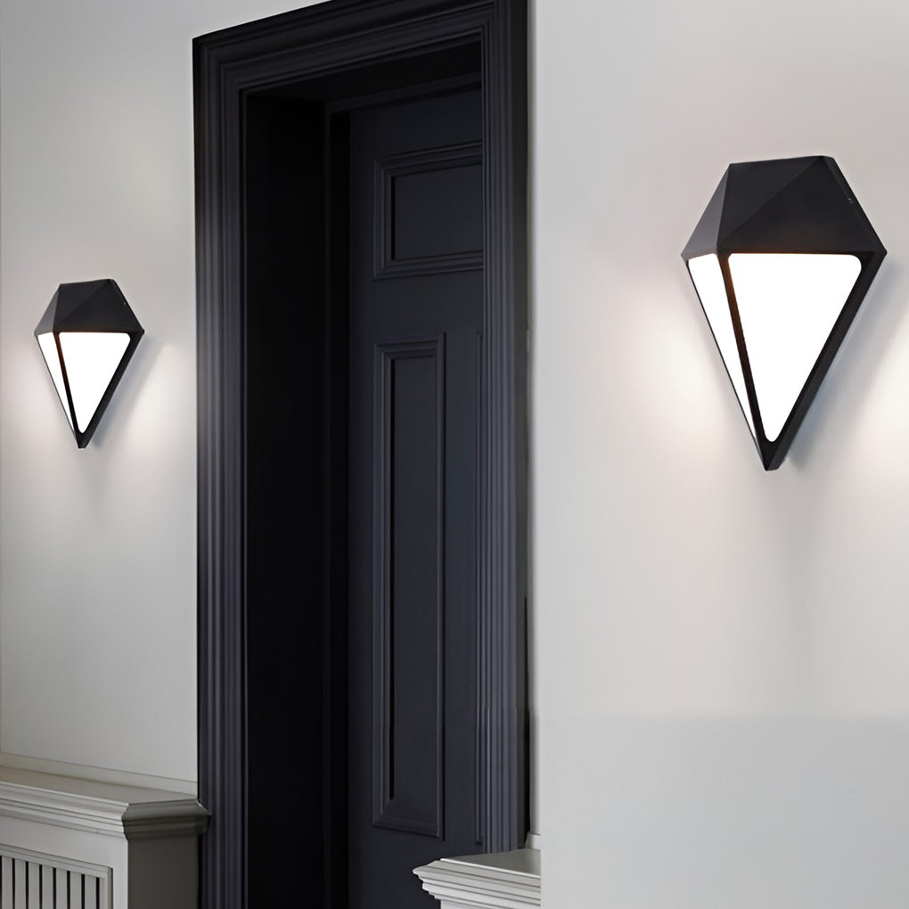 Geometric LED Outdoor Wall Light - Waterproof Aluminum Black