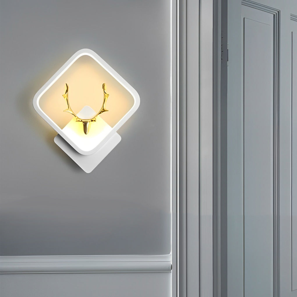 Modern Antler Wall Sconce LED Bedside Lamp Iron Aluminum
